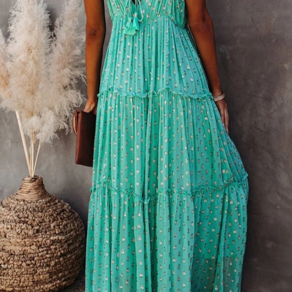 Floral Ruffle Slip Maxi Dress - Picture 2 of 3